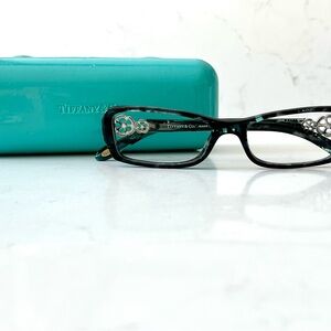 Tiffany & Co. Women's Eyeglasses - Black/Blue, Floral Detail